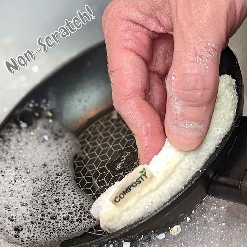 Loofah Sponges Washing up | Award Winning | 6 Pack | Eco Kitchen Sponge | Non Scratch Scourers | Compostable & Plastic Free | Cellulose Dish Sponge | Biodegradable Household Cleaning Pads