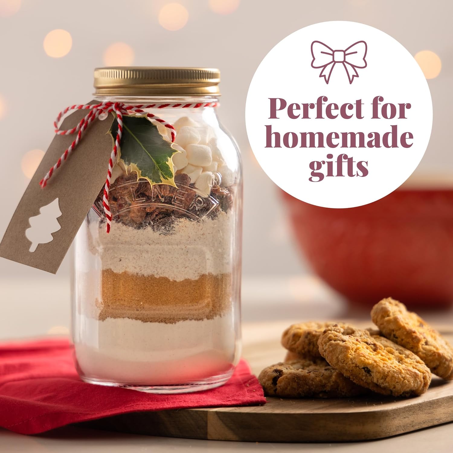 Kilner Jar 1L, Round Glass Screw Top Lid Preservation Storage Jar for Pickling Vegetables Whole Fruits Chutneys